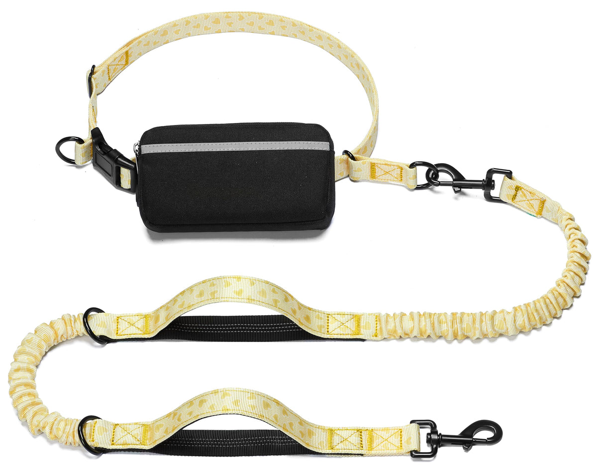 iYoShop Hands Free Dog Leash with Zipper Pouch, Large, 25-120 lbs, Blue