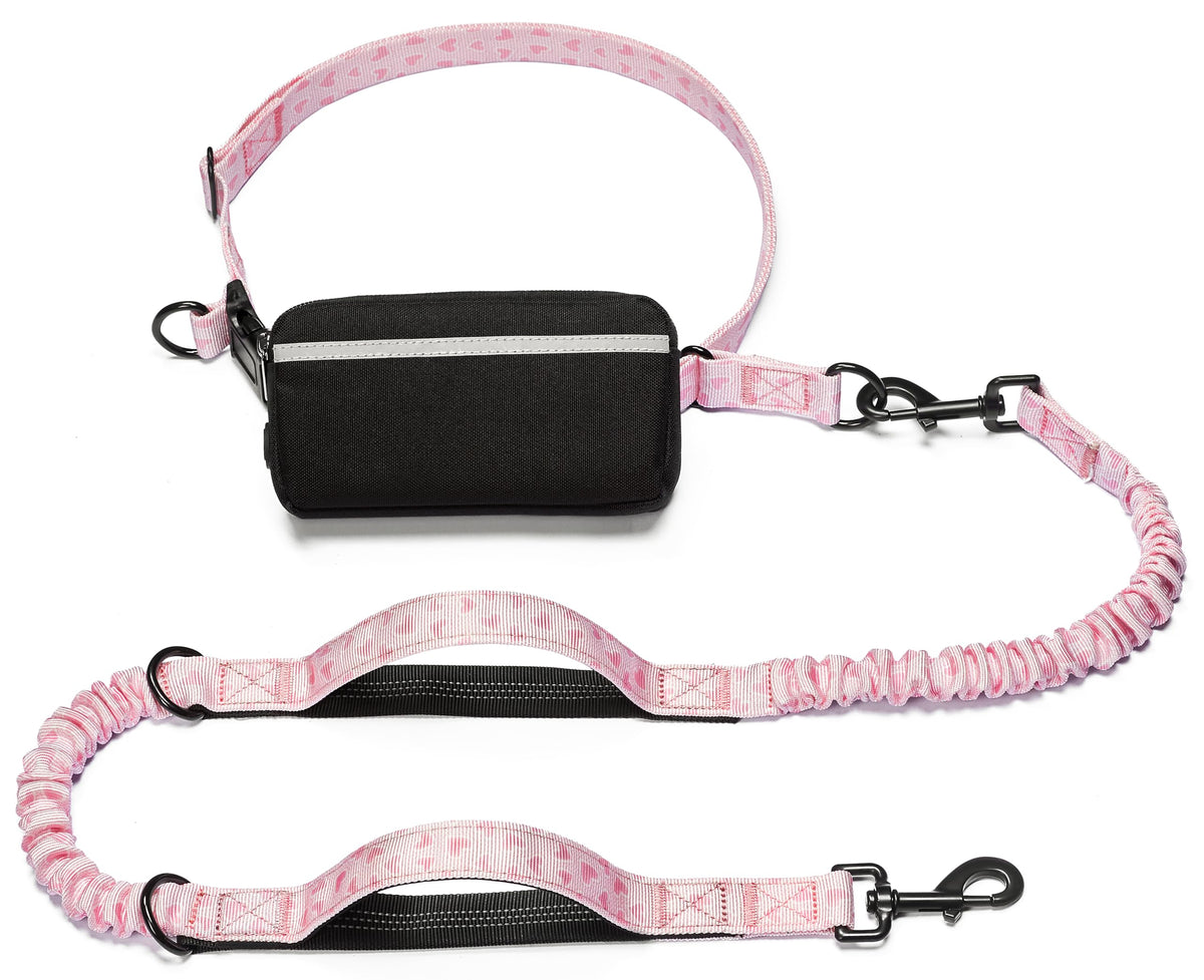 iYoShop Hands Free Dog Leash with Zipper Pouch, Large, 25-120 lbs, Blue