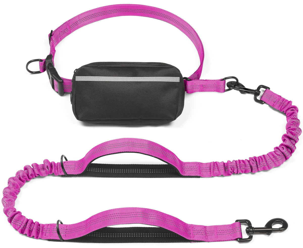 iYoShop Hands Free Dog Leash with Zipper Pouch, Large, 25-120 lbs, Blue