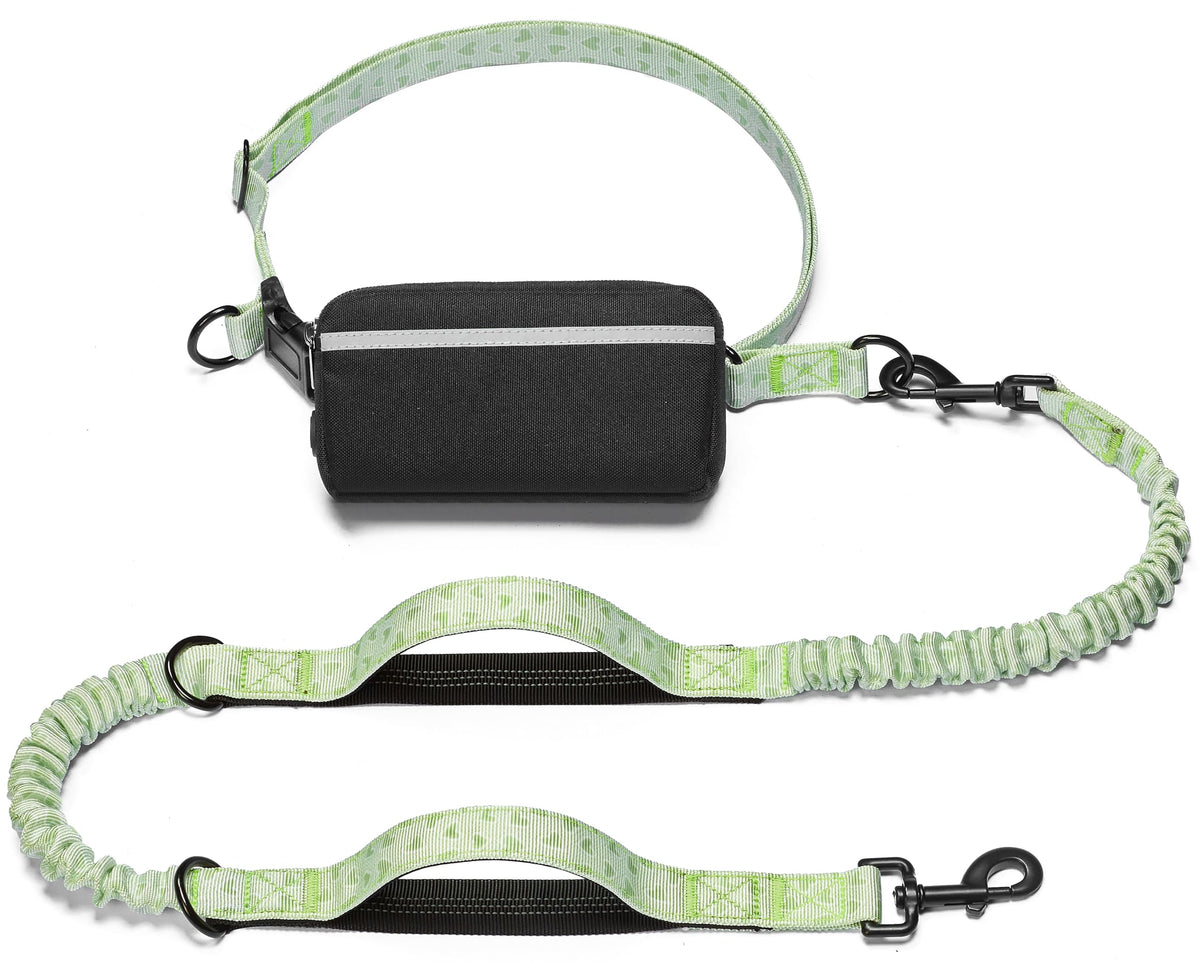 iYoShop Hands Free Dog Leash with Zipper Pouch, Large, 25-120 lbs, Blue