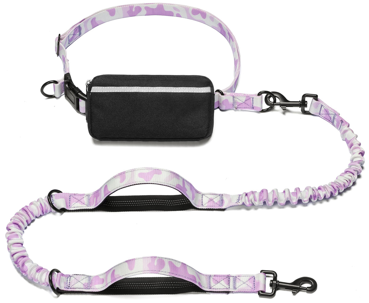 iYoShop Hands Free Dog Leash with Zipper Pouch, Large, 25-120 lbs, Blue
