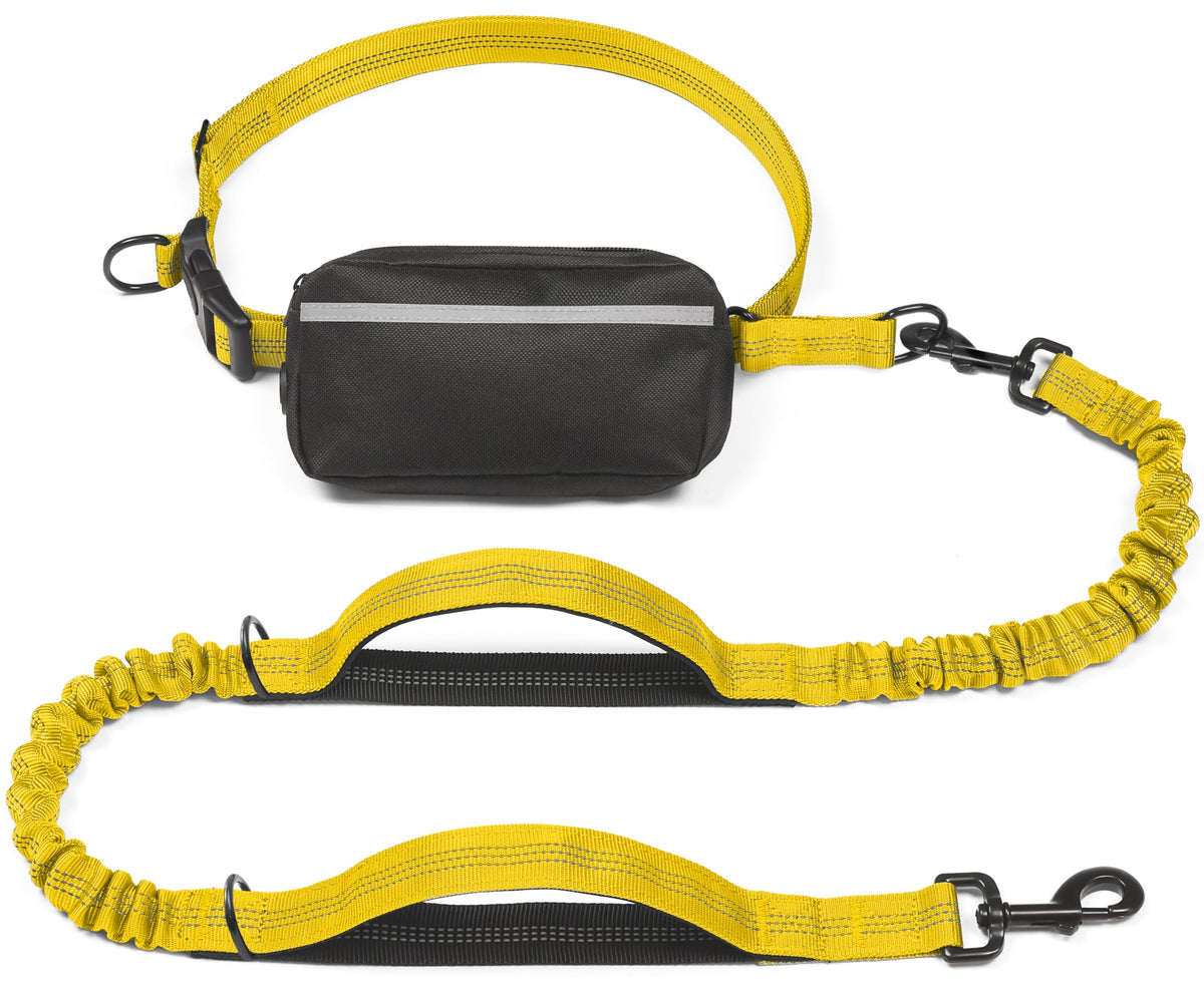 iYoShop Hands Free Dog Leash with Zipper Pouch, Large, 25-120 lbs, Blue