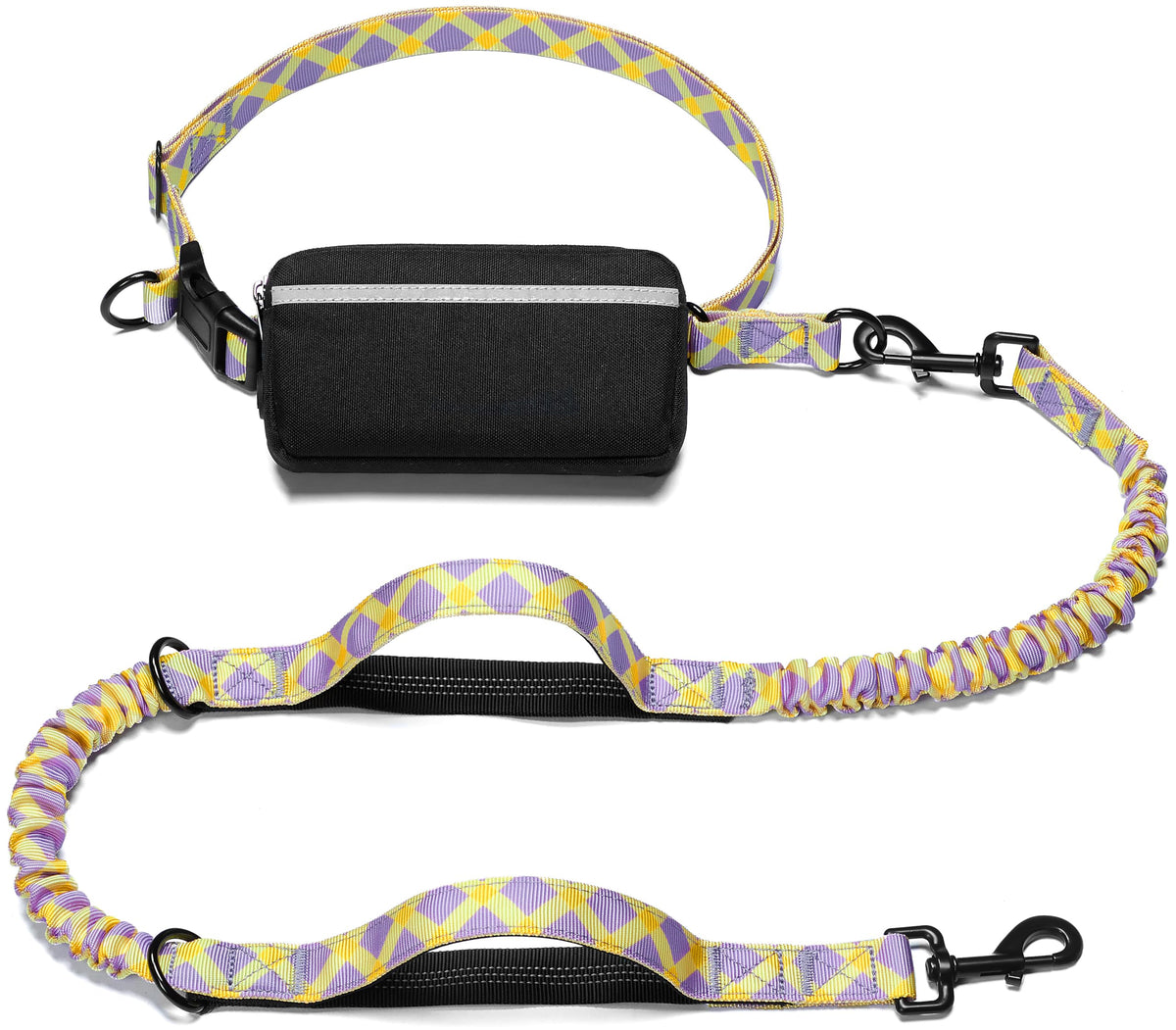 iYoShop Hands Free Dog Leash with Zipper Pouch, Large, 25-120 lbs, Blue