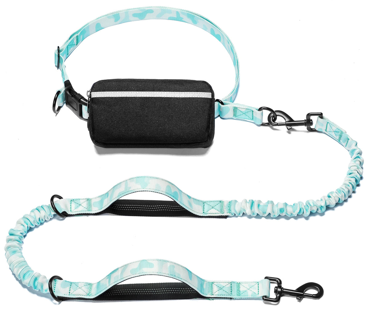 iYoShop Hands Free Dog Leash with Zipper Pouch, Large, 25-120 lbs, Blue