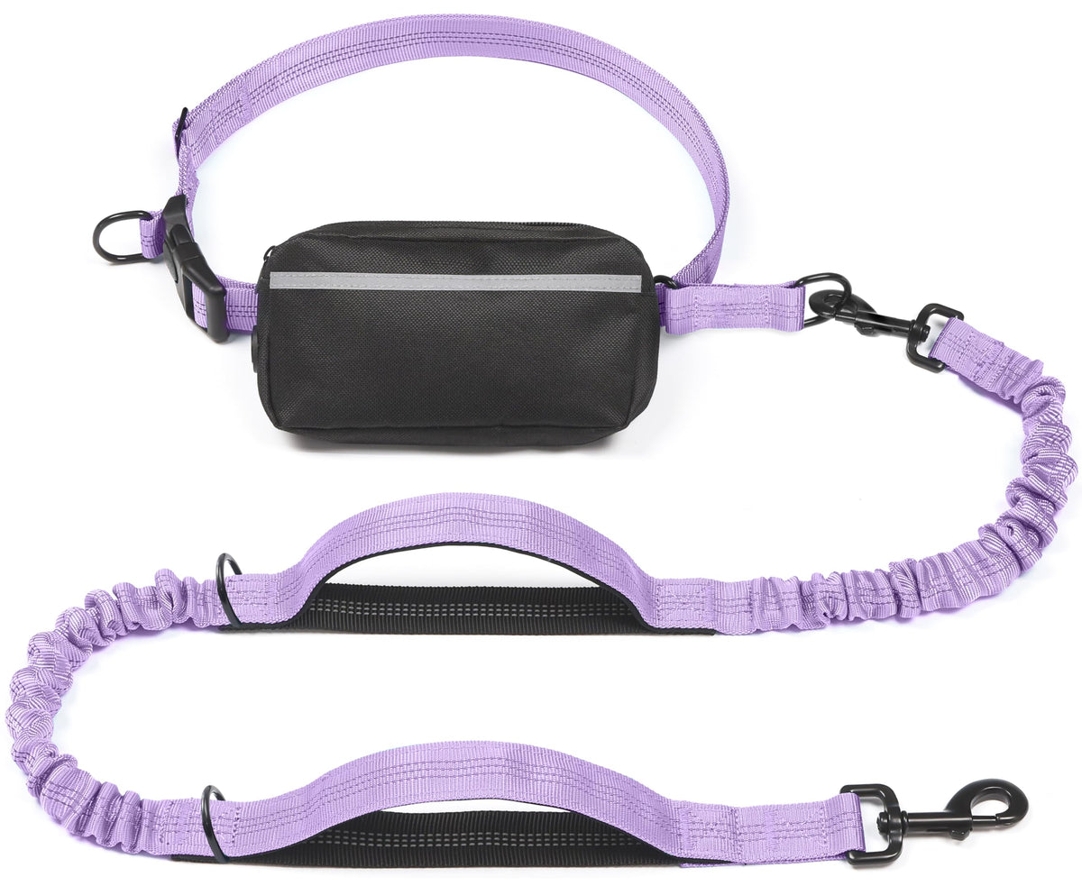 iYoShop Hands Free Dog Leash with Zipper Pouch, Large, 25-120 lbs, Blue