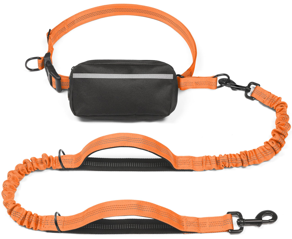 iYoShop Hands Free Dog Leash with Zipper Pouch, Large, 25-120 lbs, Blue