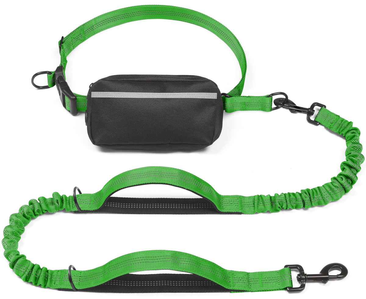 iYoShop Hands Free Dog Leash with Zipper Pouch, Large, 25-120 lbs, Blue