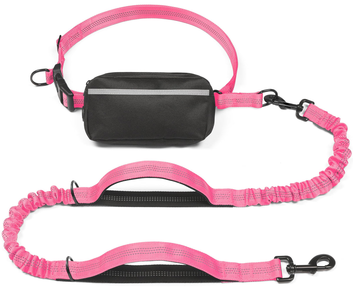 iYoShop Hands Free Dog Leash with Zipper Pouch, Large, 25-120 lbs, Blue