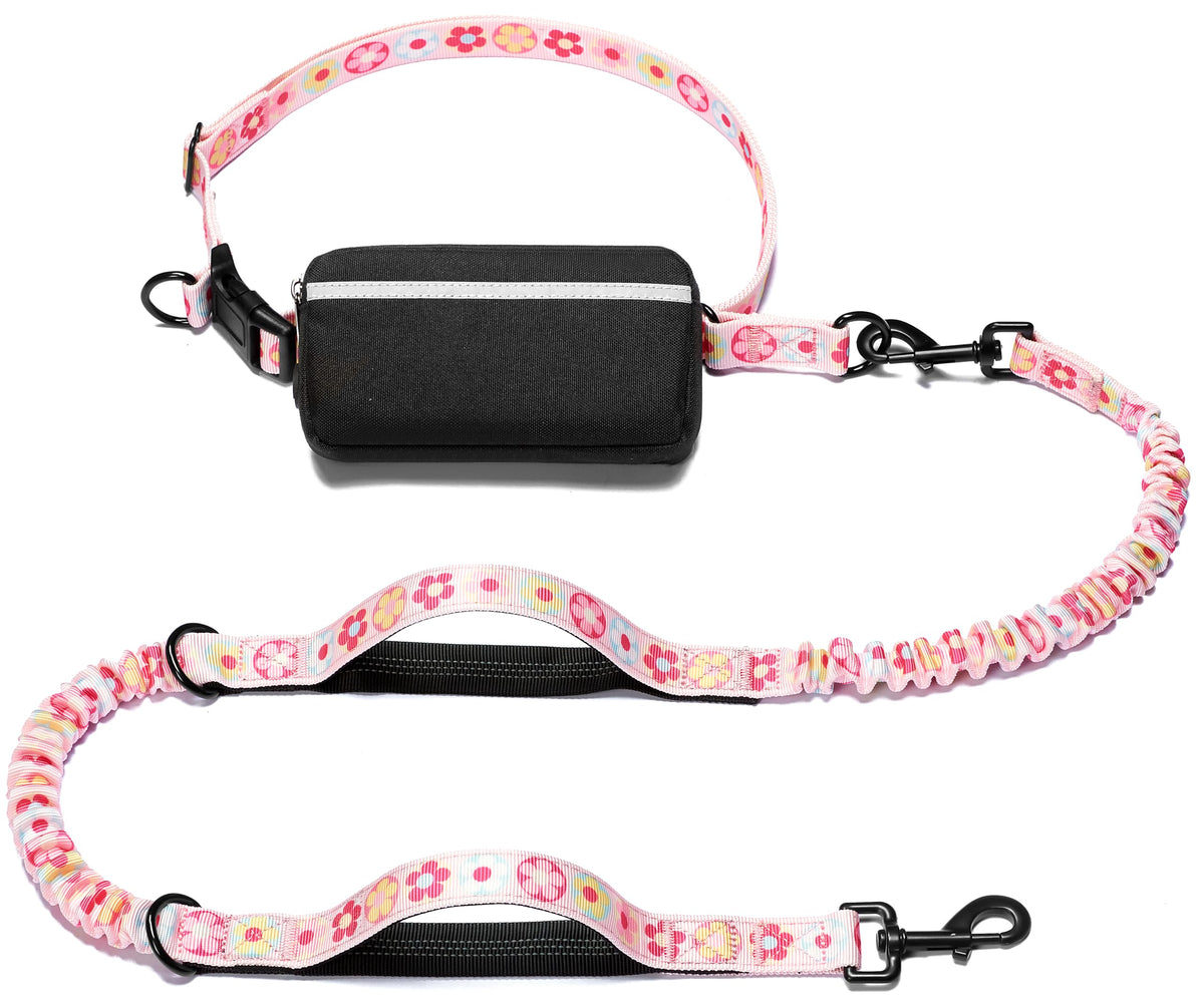 iYoShop Hands Free Dog Leash with Zipper Pouch, Large, 25-120 lbs, Blue