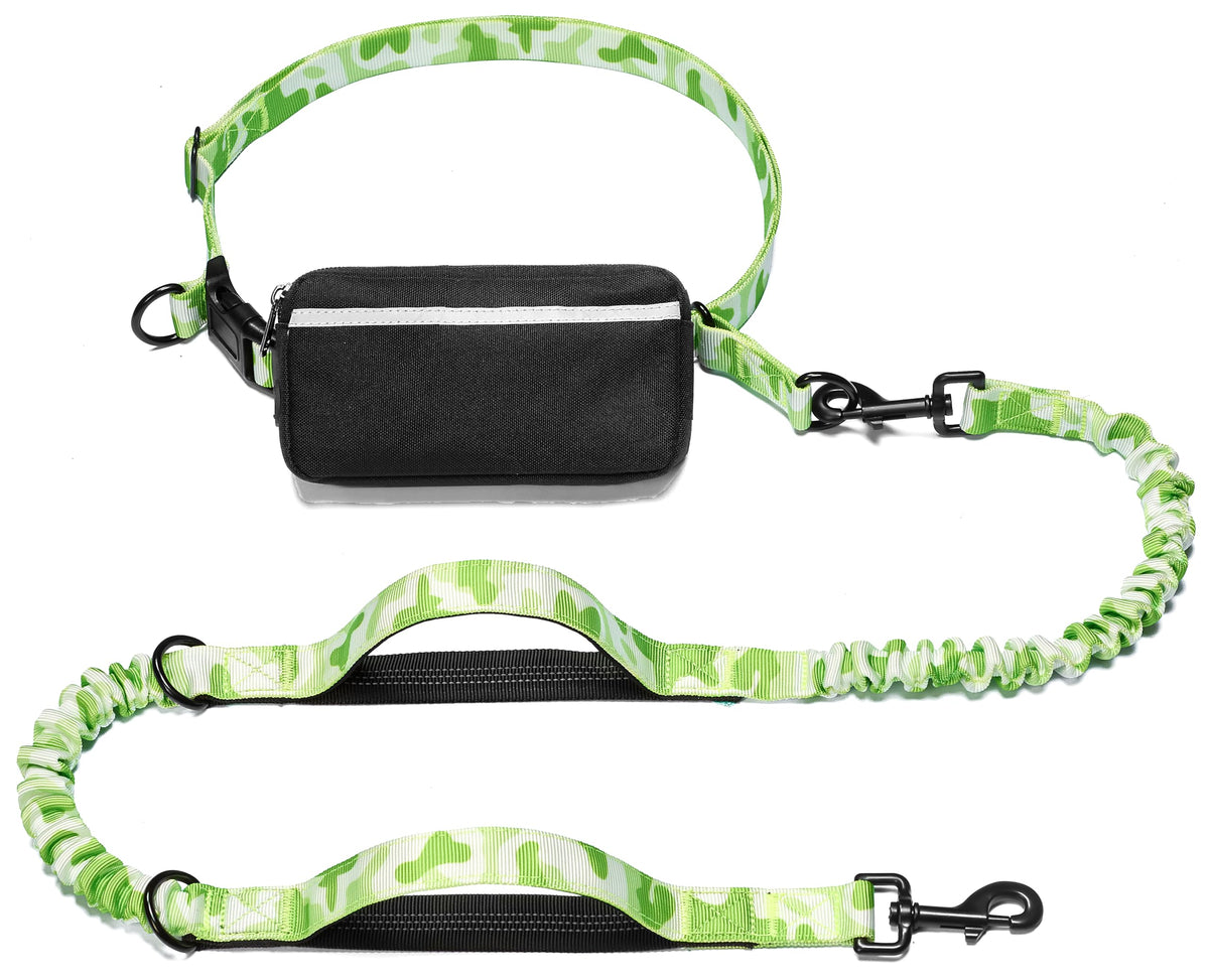 iYoShop Hands Free Dog Leash with Zipper Pouch, Large, 25-120 lbs, Blue