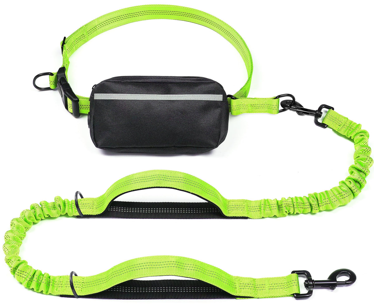 iYoShop Hands Free Dog Leash with Zipper Pouch, Large, 25-120 lbs, Blue