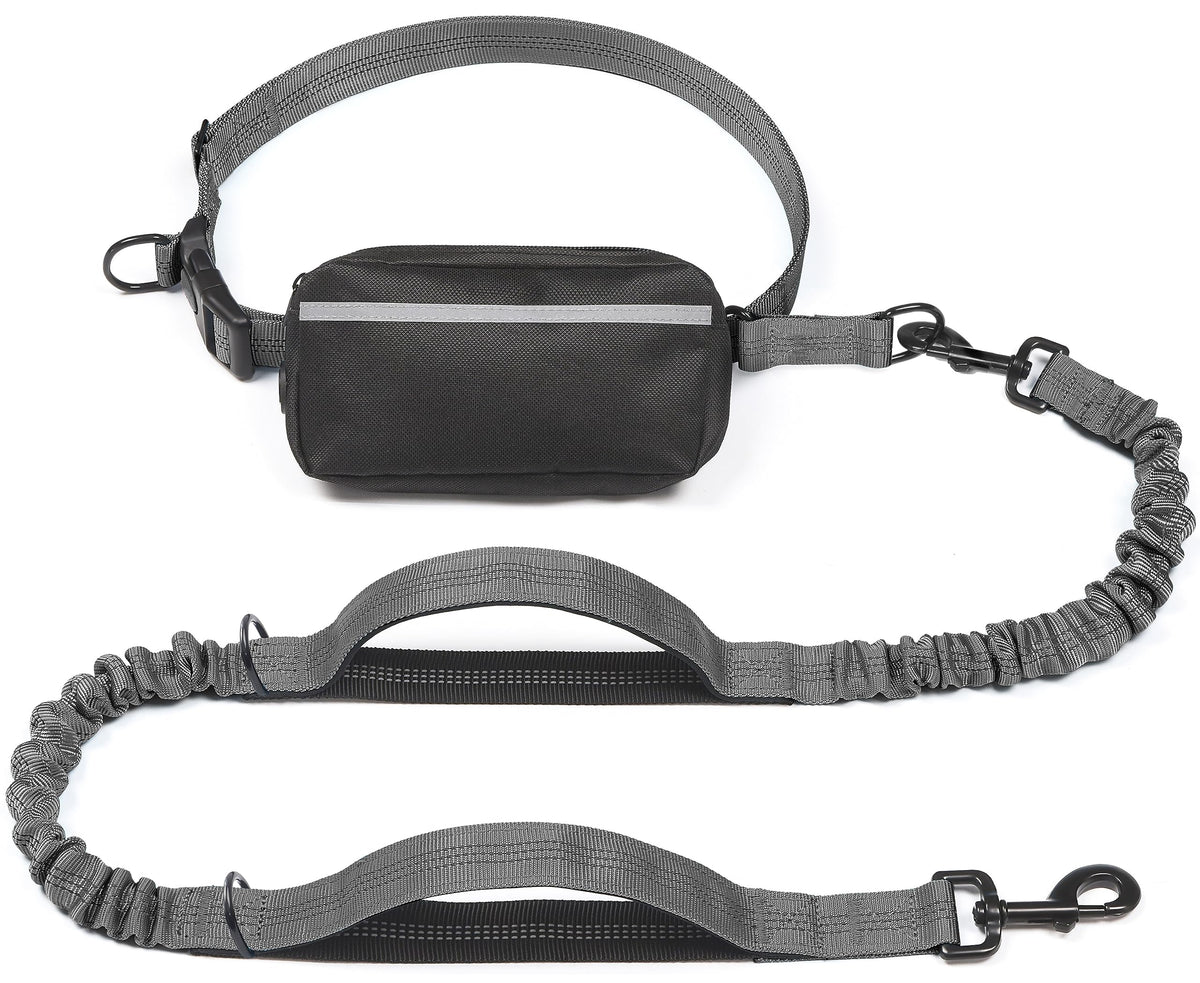 iYoShop Hands Free Dog Leash with Zipper Pouch, Large, 25-120 lbs, Blue