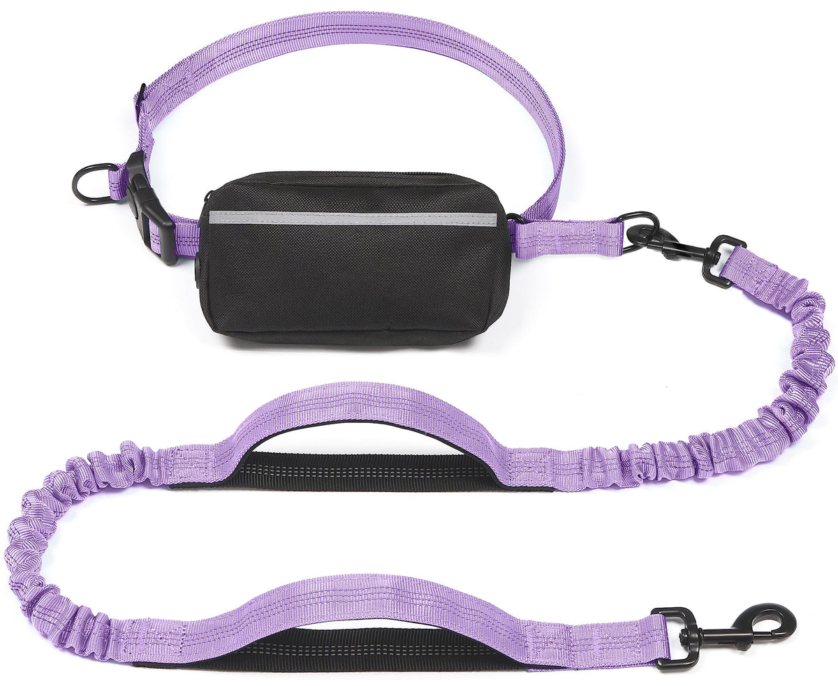 iYoShop Hands Free Dog Leash with Zipper Pouch, Large, 25-120 lbs, Blue