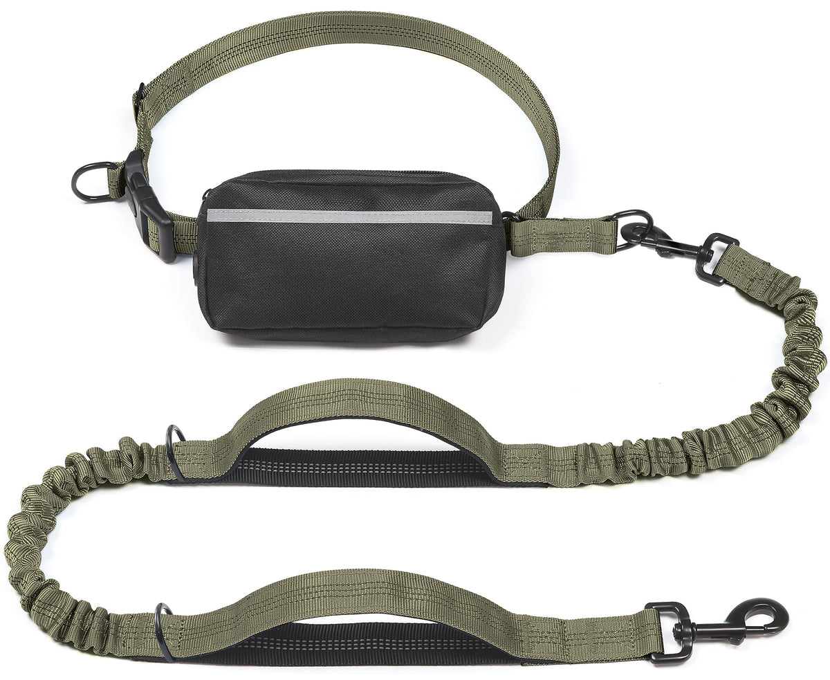 iYoShop Hands Free Dog Leash with Zipper Pouch, Large, 25-120 lbs, Blue